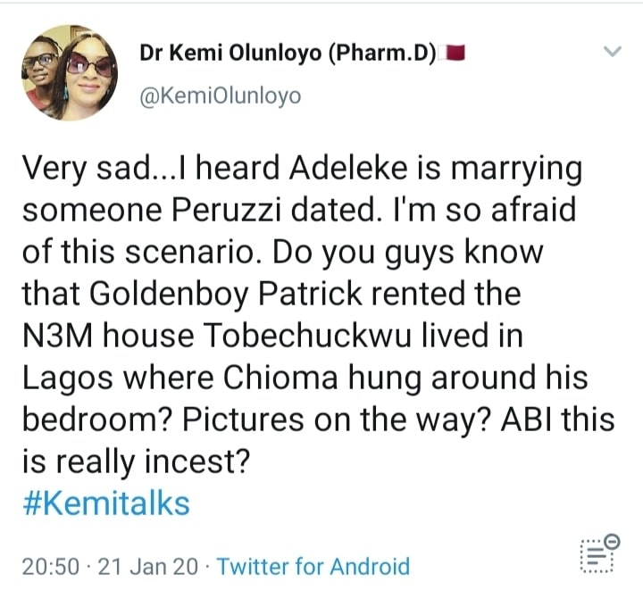 Will Davido Still Go Ahead To Marry Chioma After The Peruzzi Saga? (Screenshot)