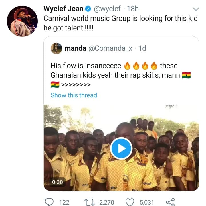 Wyclef jean to sign accra academy rapper