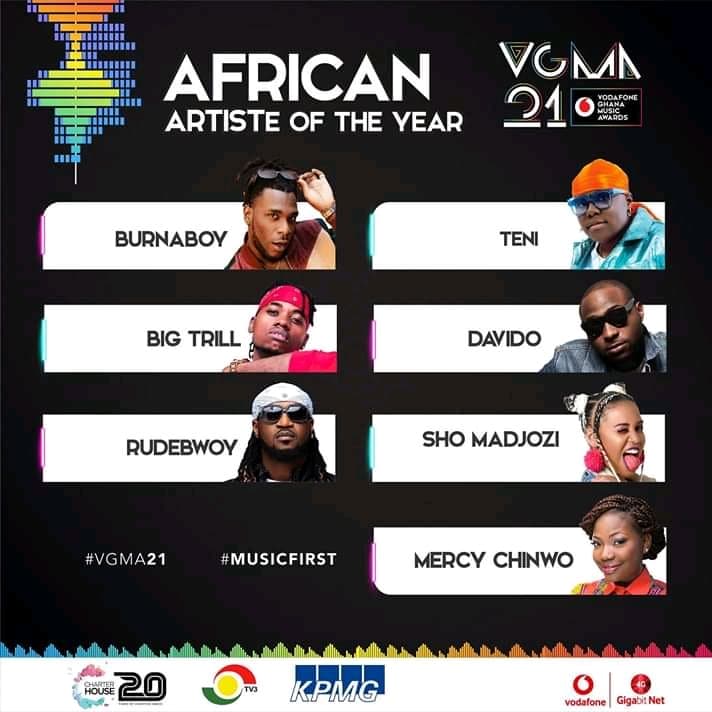 Vgma 2020 African Artiste Of The Year