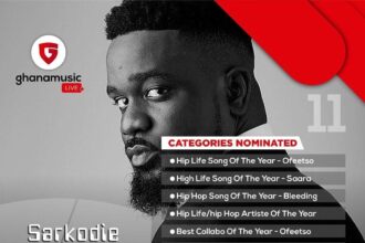 VGMA 2020: Rapper Sarkodie Top The List With 11 Solid Nominations on TownFlex