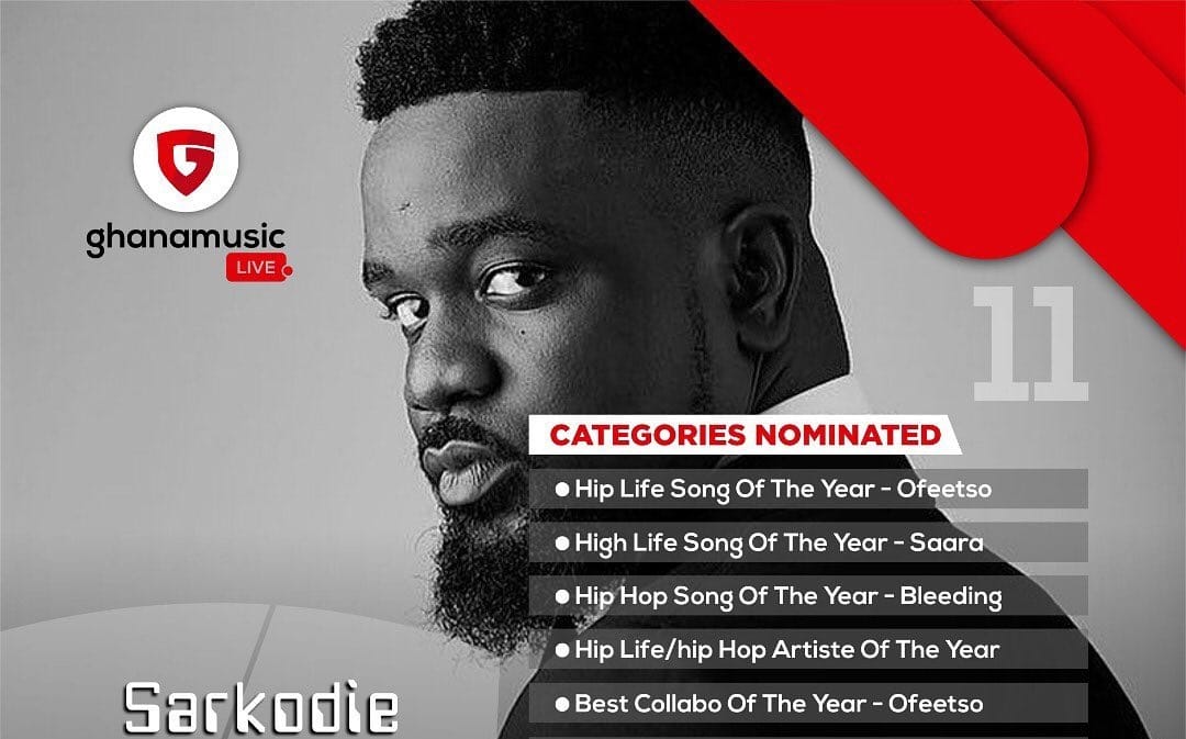 VGMA 2020: Rapper Sarkodie Top The List With 11 Solid Nominations