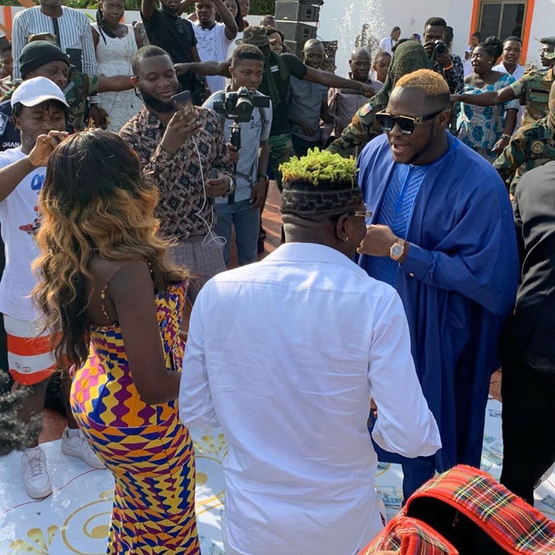 Shatta Wale Stole The Show, Sprays Cash At Medikal And Fella Makafui's Engagement, The video embedded below shows the dancehall king Shatta Wale as he joined the couple