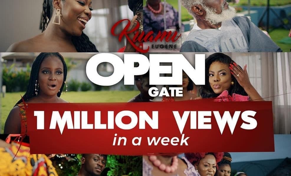 Kuami Eugene's "Open Gate" video hits 1 million views on YouTube in a week