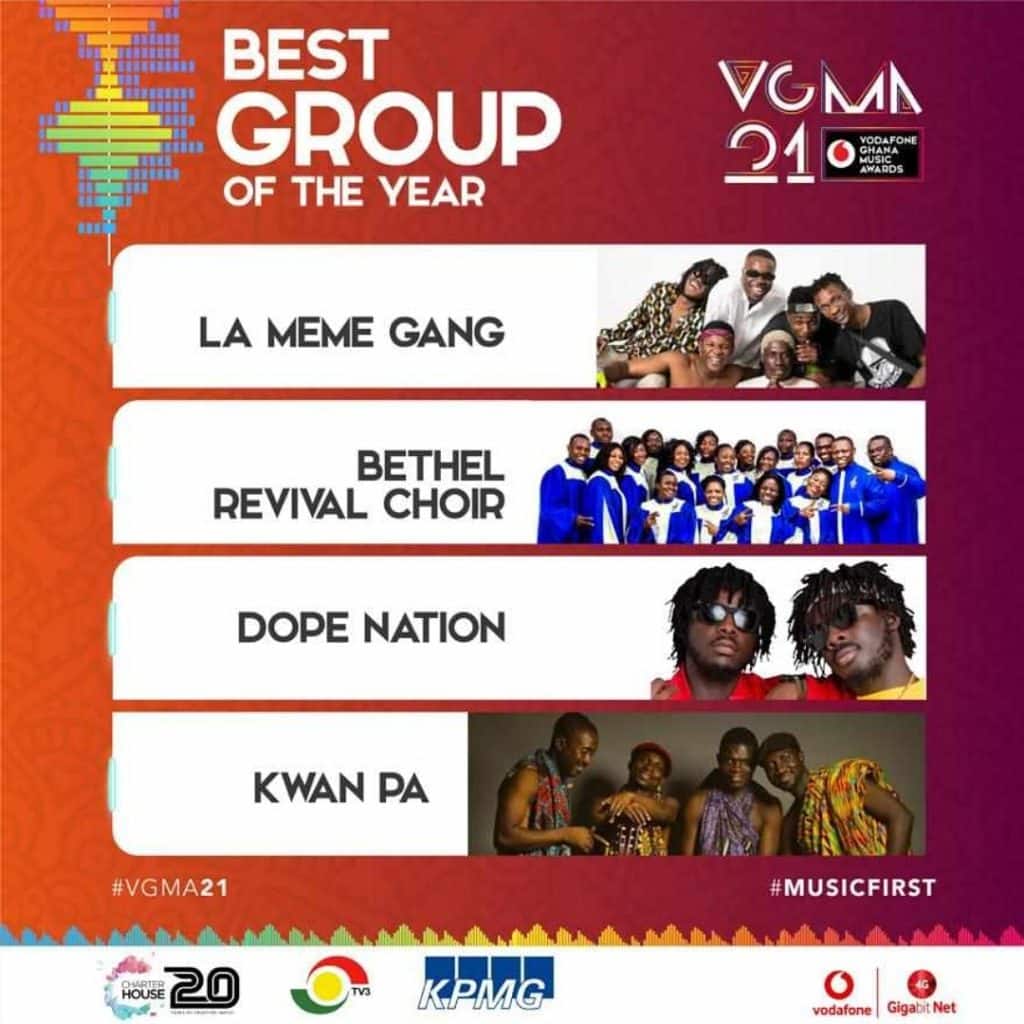 VGMA 2020 DopeNation wins Best Group of the Year