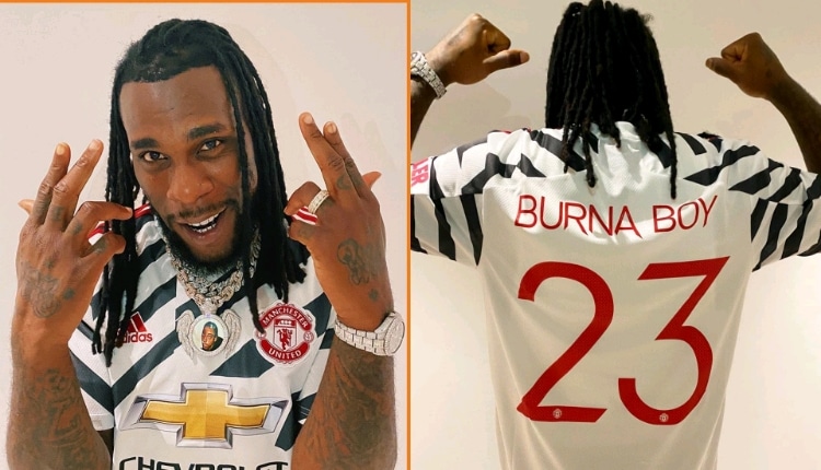 Burna Boy Receives customized Manchester United Jersey As Gift