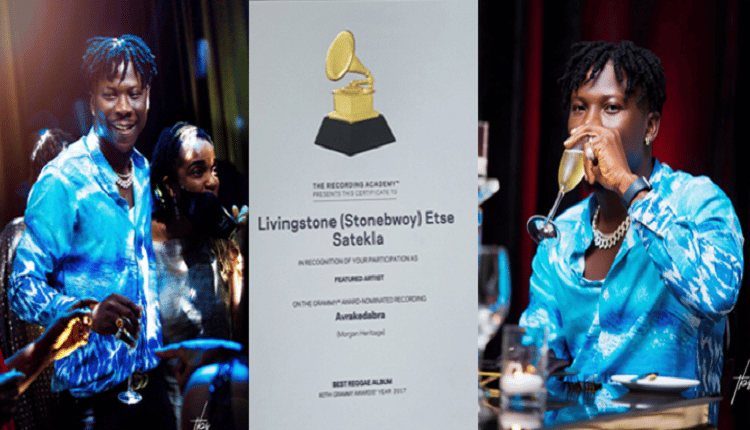 Stonebwoy finally receives his Grammy Awards certificate for participation