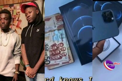 Watch Video: Medikal dashes his boss 'Criss Waddle' an Iphone 12 Pro & GHC 5,000 cash