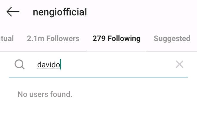 Davido And Nengi Allegedly Unfollow Each Other On Instagram