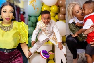 Actress Tonto Dikeh shares adorable photos of her son, King Andre, as he turns 5