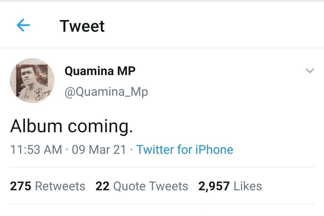 Quamina MP Set Drop A New Album To Mark His Return To The Music Business 2 Quamina MP Set Drop A New Album To Mark His Return To The Music Business