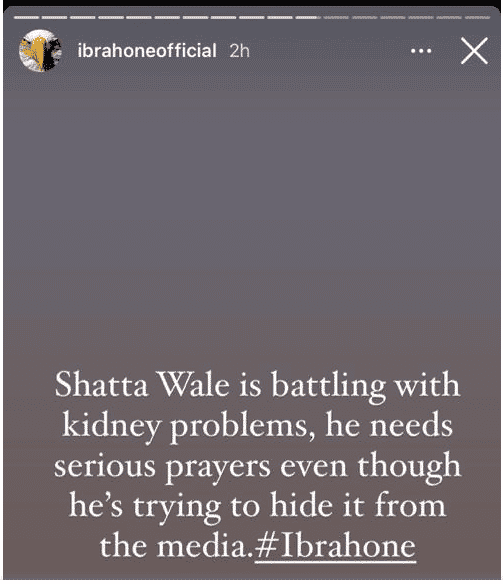 Shatta Wale Battling With Kidney Problem & Needs Prayers - Ibrah One Alleges 3 Shatta Wale Battling With Kidney Problem & Needs Prayers - Ibrah One Alleges
