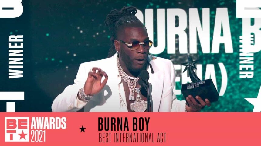 Burna Boy Wins Best International Act BET Awards 2021