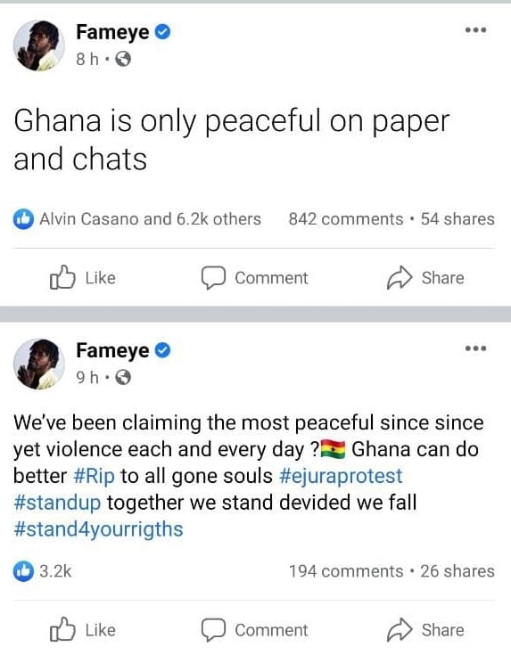 Fameye Speaks On Ejura Shootings