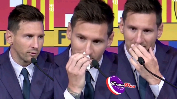 Lionel Messi In Uncontrollable Tears As He Says Final Goodbye To Barcelona At His Press Conference