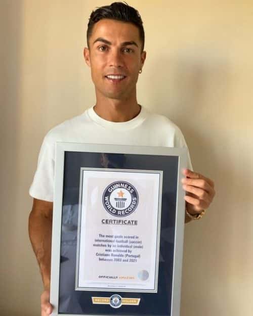 Guinness World Records Awards Cristiano Ronaldo For Most Goals Scored Player In International Football