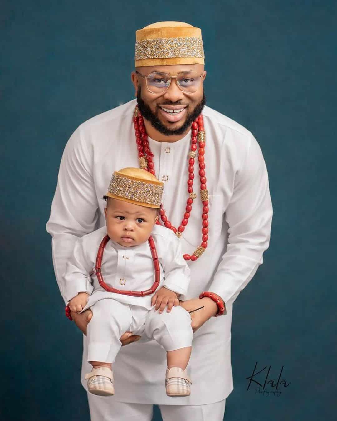 Tonto Dikeh's ex-husband, Olakunle Churchill and wife, Rosy Meurer finally shows their baby’s face (photos)