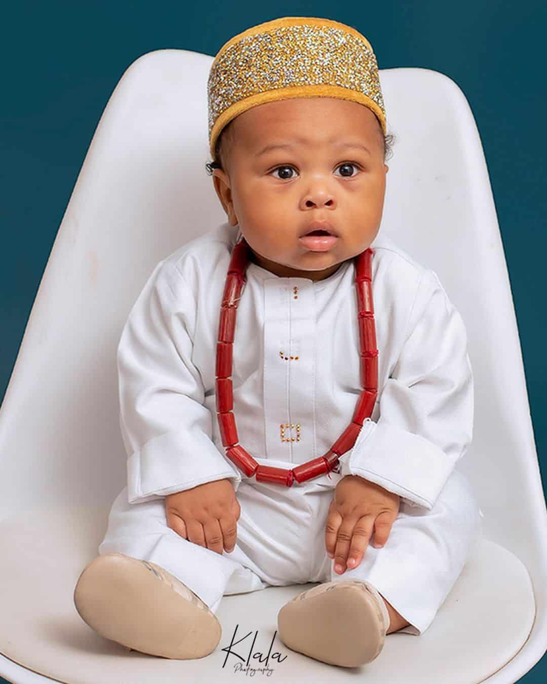 Tonto Dikeh's ex-husband, Olakunle Churchill and wife, Rosy Meurer finally shows their baby’s face (photos)