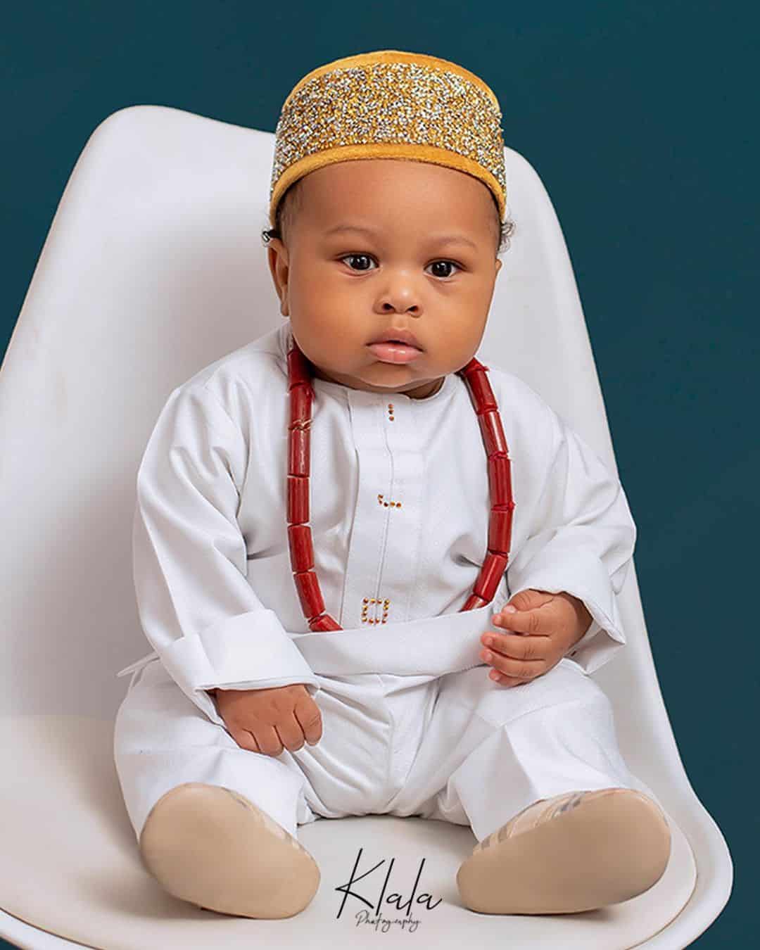 Tonto Dikeh's ex-husband, Olakunle Churchill and wife, Rosy Meurer finally shows their baby’s face (photos)