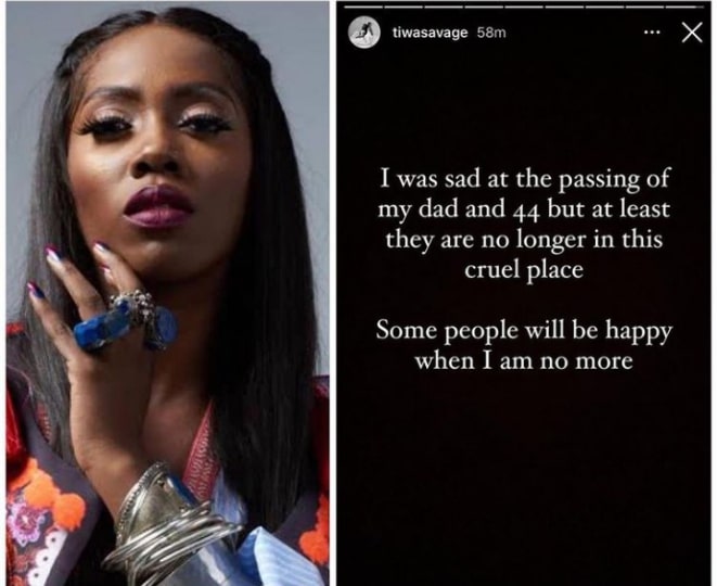 Tiwa Savage shares fearful message to fans amid tape saga [See Photo]