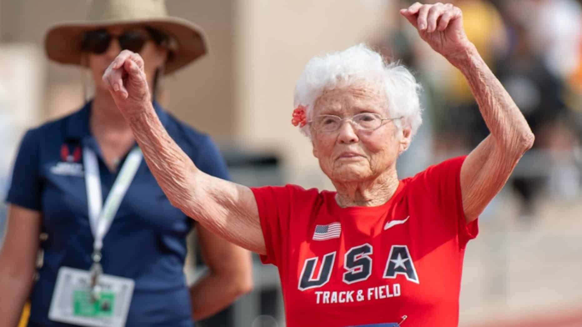 105-year-old Louisiana woman becomes first her age to run 100 meters