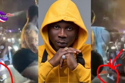 Stonebwoy snatches phone from fan filming the private part of his dancer on stage