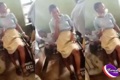 Video of 15-year-old female student caught smoking in class in the presence of colleagues goes viral [Watch Video]