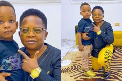 Actor Chinedu Ikedieze ‘Aki’ shows off son for first time [See Photo]