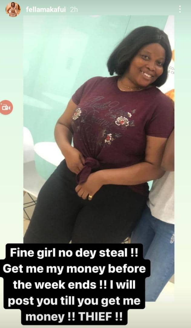 Photo of Lady who allegedly stole Fella Makafui's moeny
