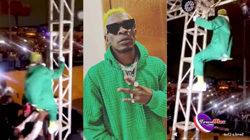 Shatta Wale Goes 'Spider-Man' As He Performs Live On Stage At Kumasi [Watch Video]