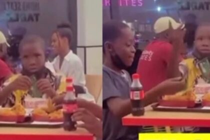 After soliciting for alms, street beggars were seen relaxing and eating at KFC