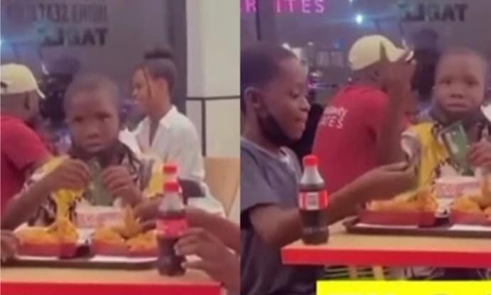 After soliciting for alms, street beggars were seen relaxing and eating at KFC