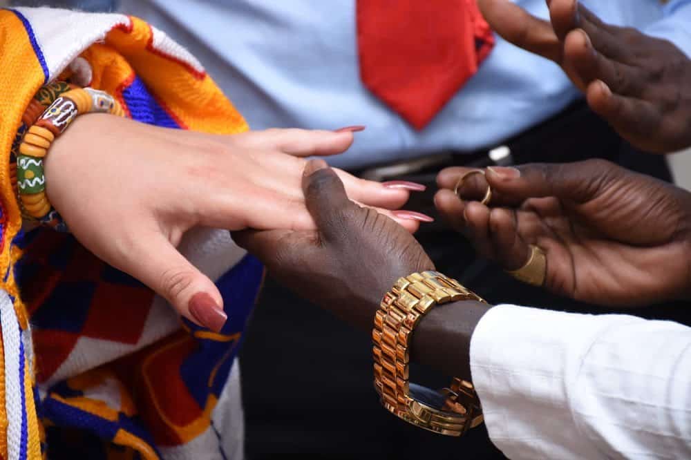 Patapaa Marks One-Year Wedding Anniversary With Lovely Photos, Praises Wife, Liha Miller [See Photos]
