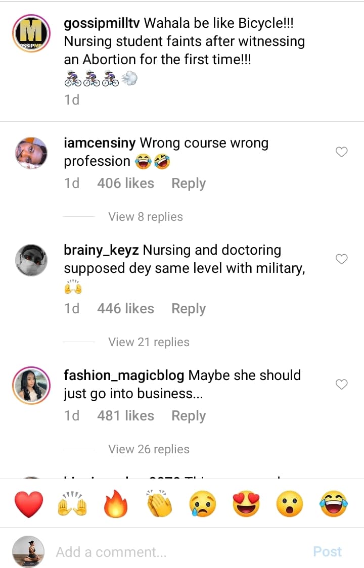 "Nurse video comments