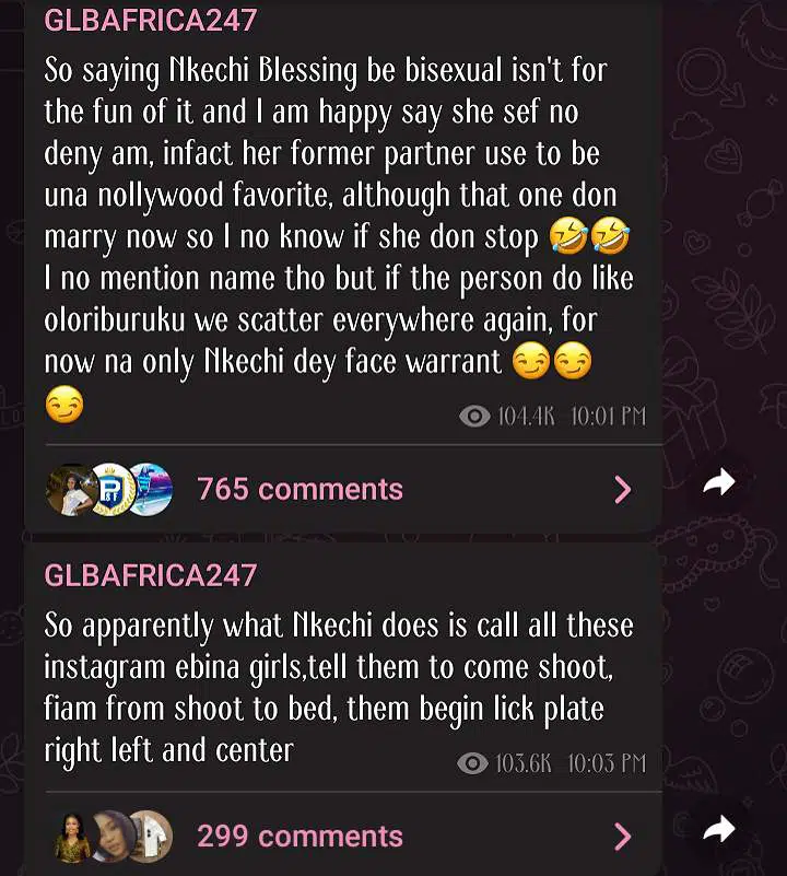 How Nkechi Blessing allegedly slept with fellow actress, lured young girls into sleeping with her also (Photos/Video)
