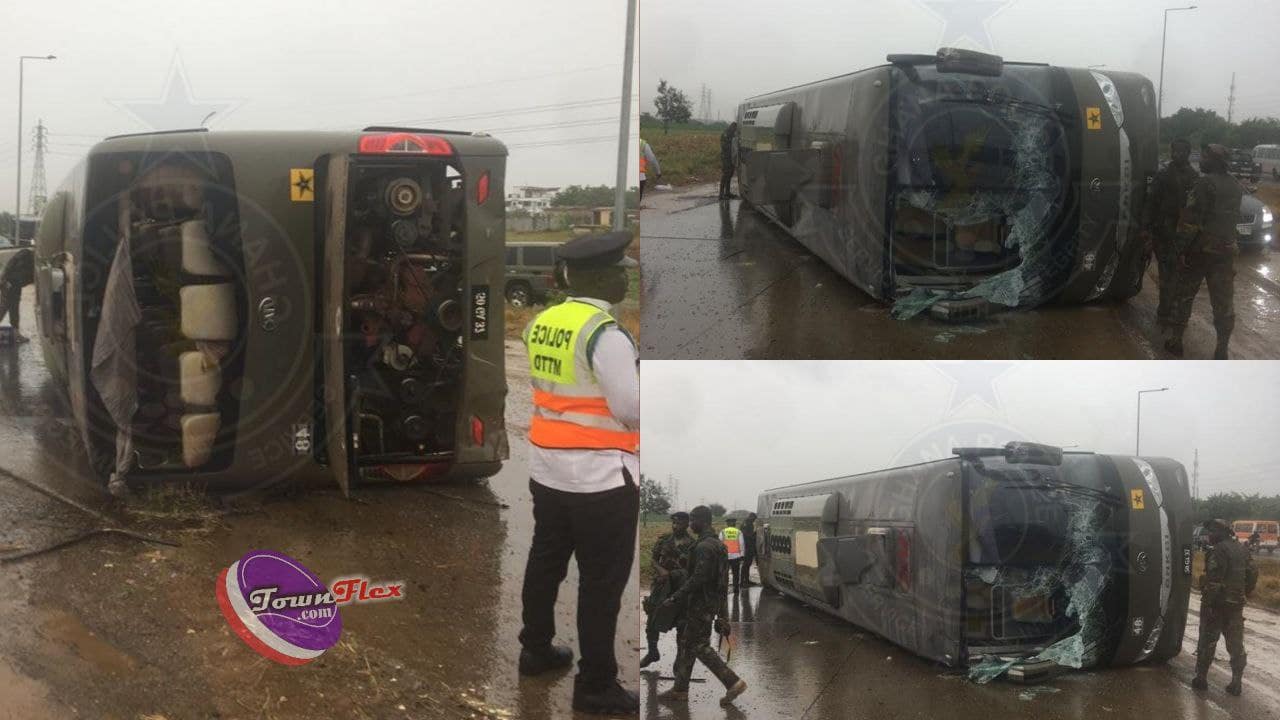Accra: Military Bus Carrying Military Mersonnel Involved In A Single Accident