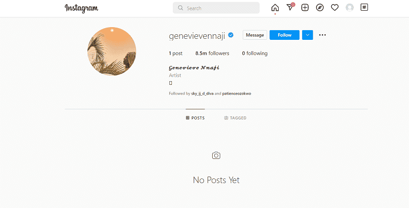 Genevieve Nnaji unfollows everyone on Instagram, deletes all her posts
