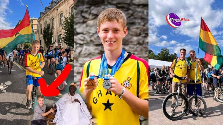 Photos: Meet Roger Huan, White Boy Who Won 2 Medals For Ghana At The Unicycling World Championship