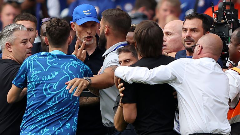 Chelsea and Tottenham's tie saw Thomas Tuchel and Antonio Conte receive red cards.