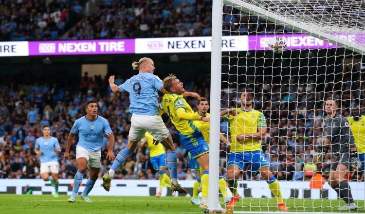 Erling Haaland's second hat-trick in four days to break Aguero's record after 6-0 win.
