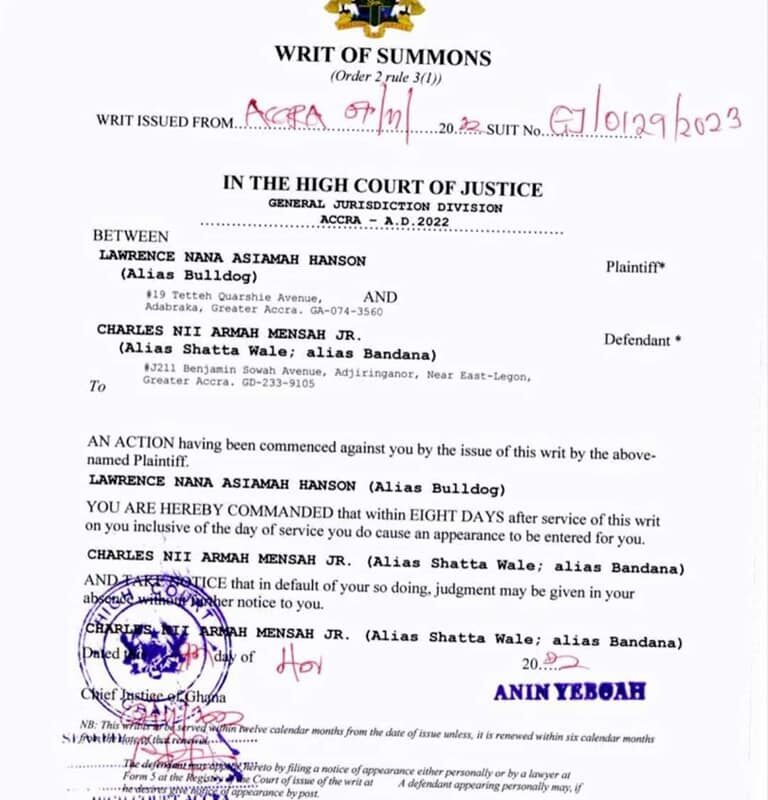 FILLA: Bulldog Sues Shatta Wale For Defamation In Court