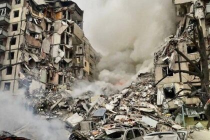 Five dead as Ukrainian apartment block in Dnipro smashed in Russian missile attack