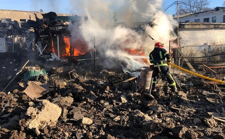 Russia bombs Ukrainian village market kills two women seven injured