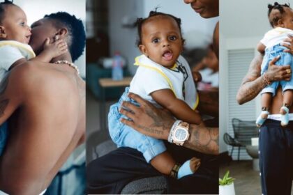 Wizkid shares adorable photos with his fourth son