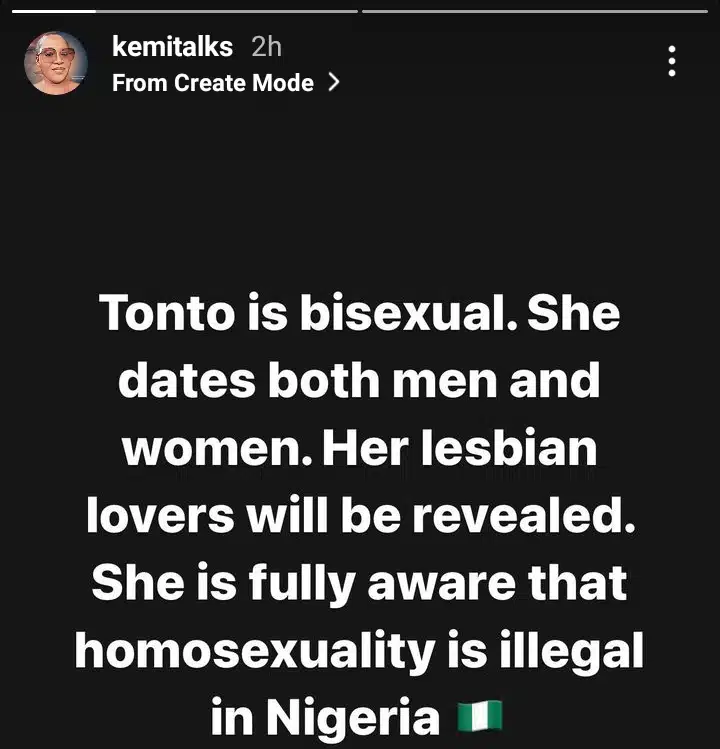 Tonto Dikeh Is Bisexual, Dates Both Men & Women