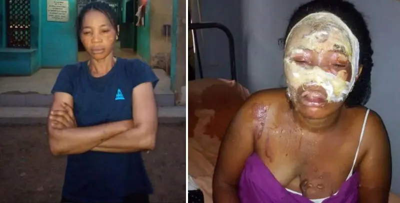 SHOCKING! Lady Arrested For Pouring Hot Water On her Elder Sister (video)