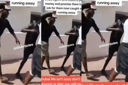Scammed Victims Beat Alleged Ghanaian Dubai Agent Fraudster (+VIDEO)
