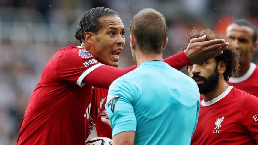 Liverpool's Virgil van Dijk Suspended and Fined for Reaction to Red Card"