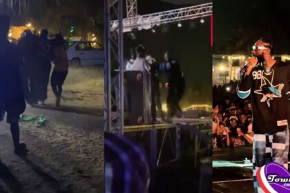 Bouncer throws Pappy Kojo off stage for disrupting
