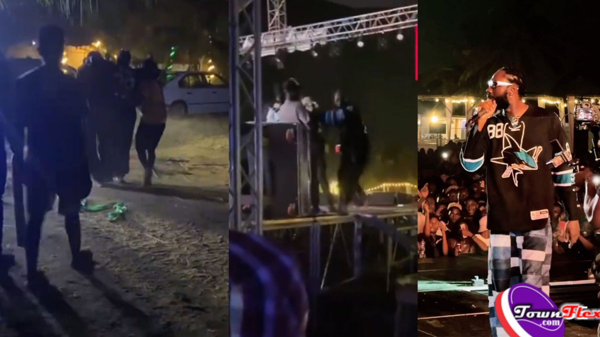 Bouncer throws Pappy Kojo off stage for disrupting UNILAND concert