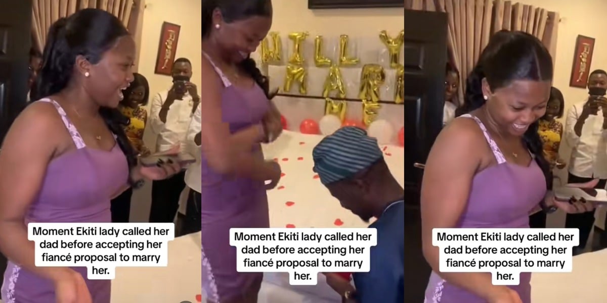 Nigerian Lady Calls Dad Before Accepting Fiancé's Proposal